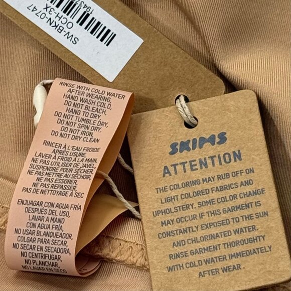 SKIMS Swim Cheeky Tanga Bottom Ochre 3x - Picture 10 of 11